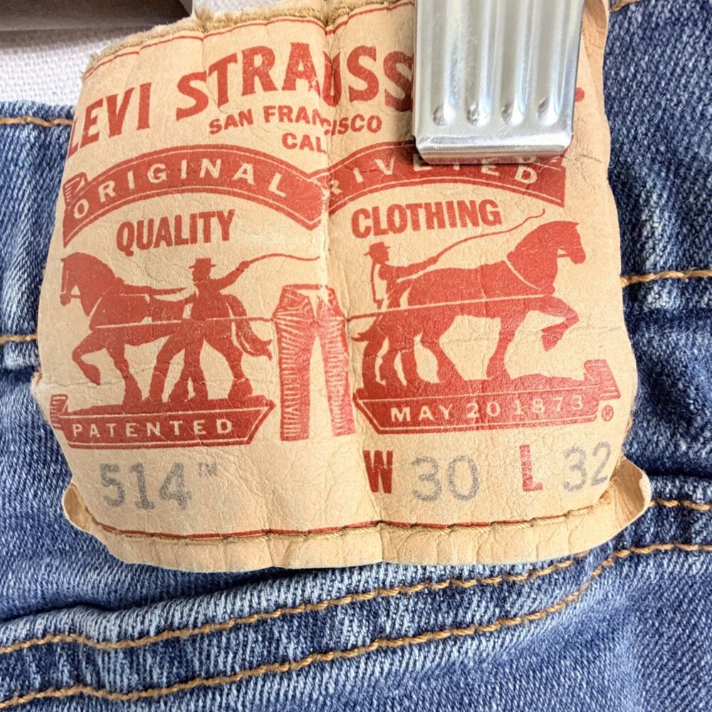 levi's 514 jeans mens 31x31 blue stretch denim straight leg casual heritage - Picture 10 of 10
